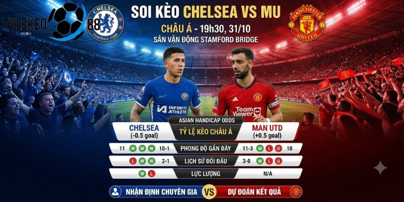 Soi kèo Chelsea vs MU châu Á trận ngày 31/10, 19h30